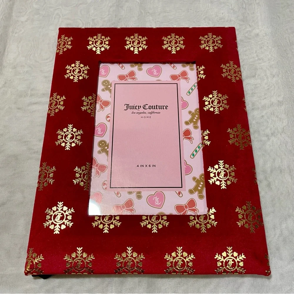 Juicy Couture Festive Red and Gold Velour Frame. New